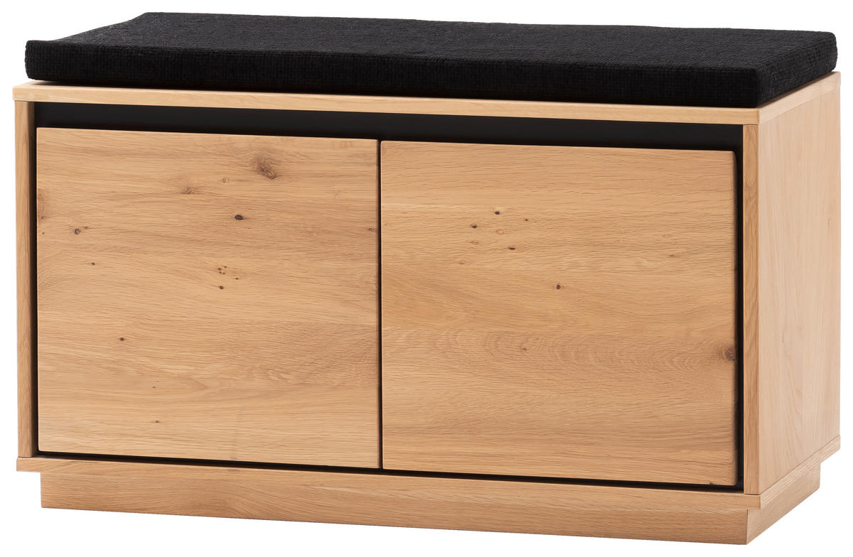 GARDEROBENBANK  in 81/49/40 cm  - Eiche Bianco/Anthrazit, Natur, Holz/Textil (81/49/40cm)