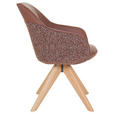 ARMLEHNSTUHL  Sitzfläche 360° drehbar, automatische Rückholfunktion Chenille, Lederlook  - Rotbraun/Eichefarben, KONVENTIONELL, Holz/Textil (60/83/65cm) - Landscape
