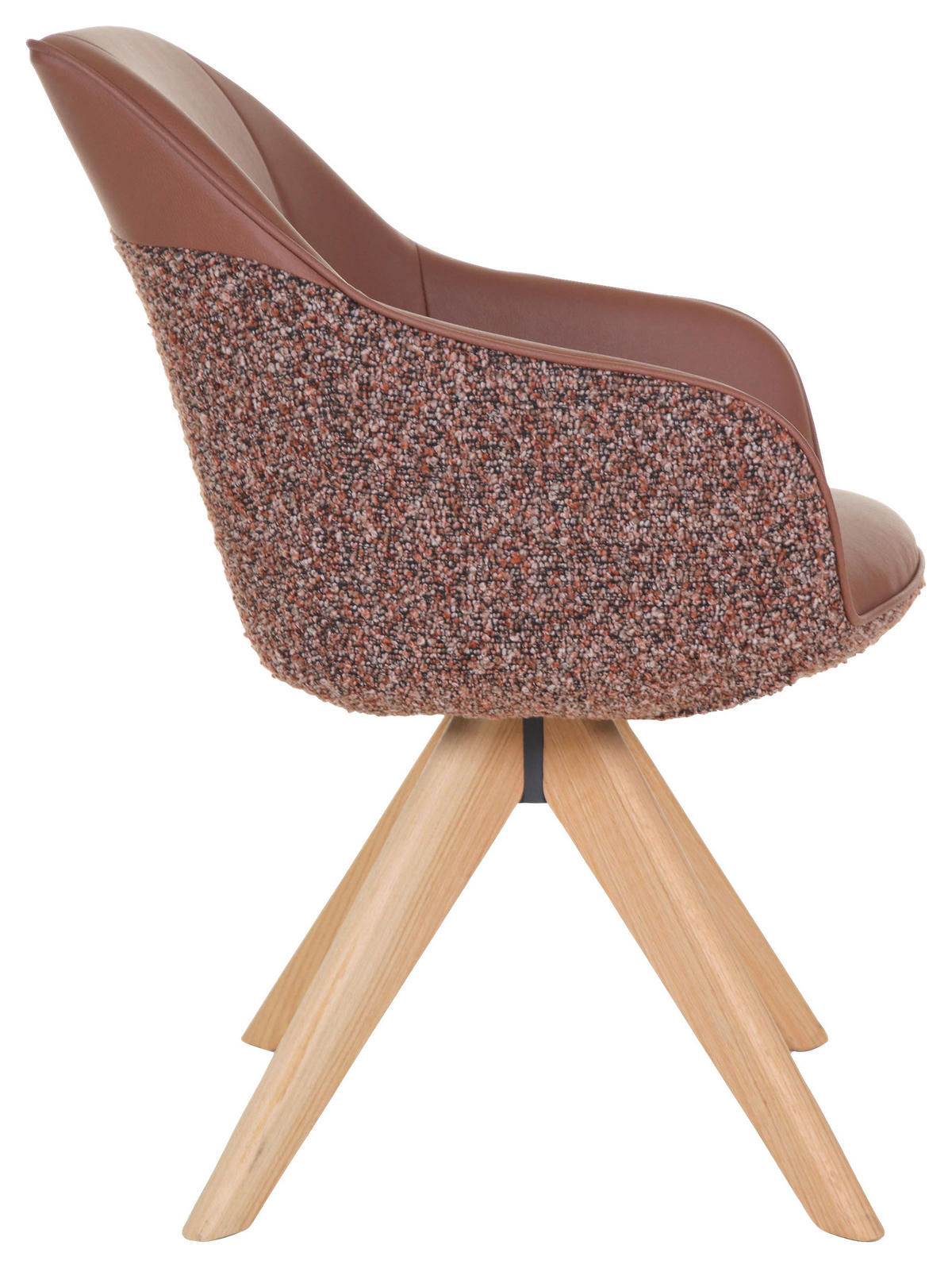 ARMLEHNSTUHL  in Chenille, Lederlook  - Rotbraun/Eichefarben, KONVENTIONELL, Holz/Textil (60/83/65cm) - Landscape