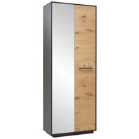 GARDEROBNA OMARA furnirano antracit, barve hrasta - barve hrasta/antracit, Design, kovina/steklo (72/193/37cm) - Dieter Knoll