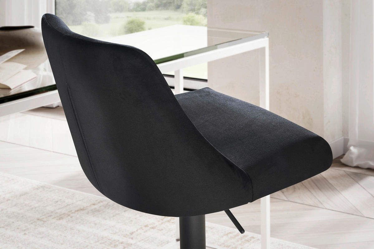 BAROVÁ ŽIDLE, černá - černá, Design, kov/textil (45/106/51cm) - MID.YOU