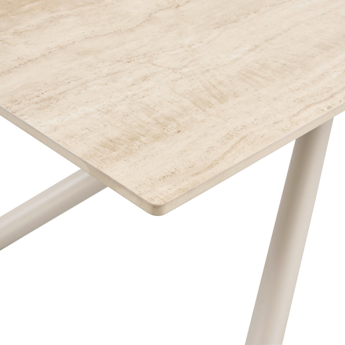 ESSTISCH rechteckig Beige  - Beige, MODERN, Stein/Metall (180/76/90cm) - MID.YOU