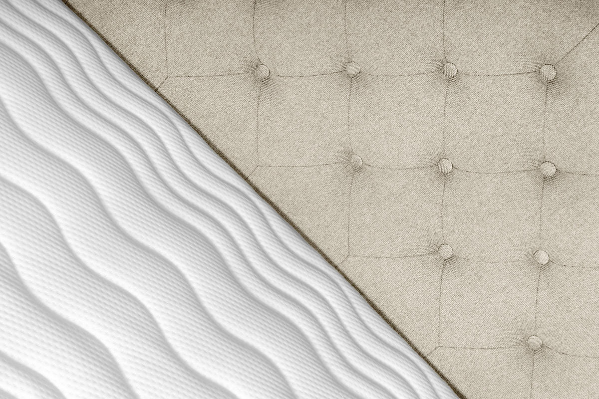 BOXSPRINGBETT 140/200 cm,  in Beige, Matratze, Topper, H3 + H5 = fest + hart  - Beige/Silberfarben, KONVENTIONELL, Textil/Metall (140/200cm) - Welnova