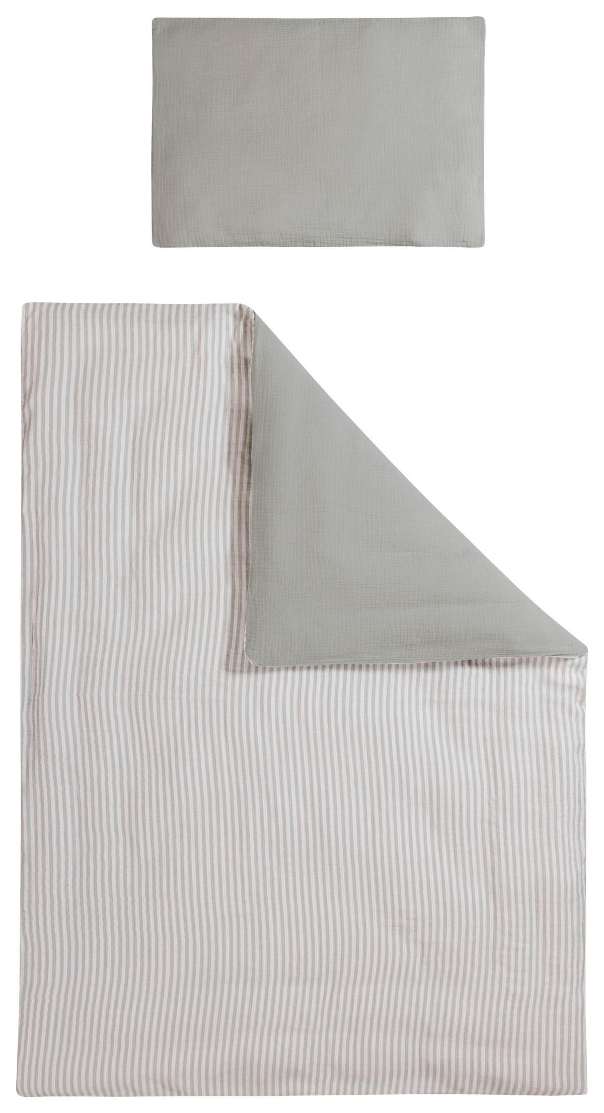 BABYBETTWÄSCHE Musselin Streifen Musselin 100/135 cm  - Grün, Basics, Textil (100/135cm) - Patinio