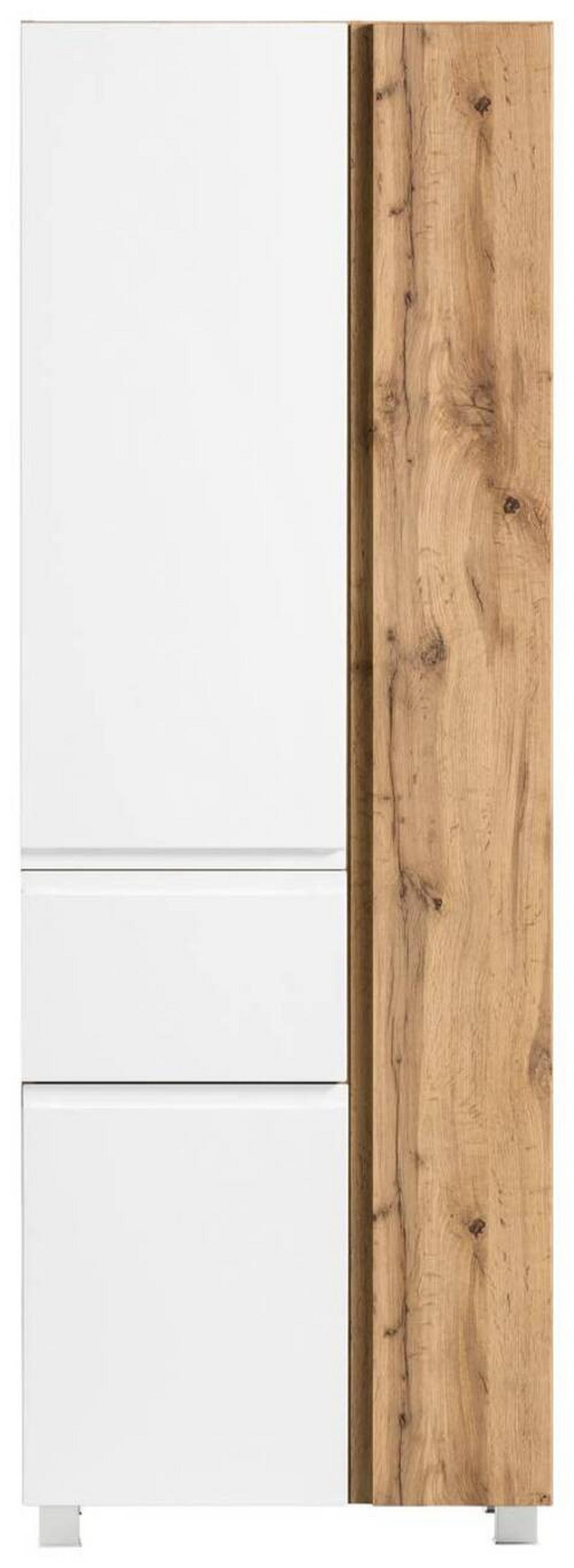 HOCHSCHRANK 65/180/35 cm  - Weiss/Eiche Wotan, Modern, Holzwerkstoff (65/180/35cm) - Held