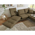 ECKSOFA  in Flachgewebe Khaki  255-365/175-224 cm  - Khaki/Schwarz, Design, Textil/Metall (255-365/175-224cm) - Dieter Knoll