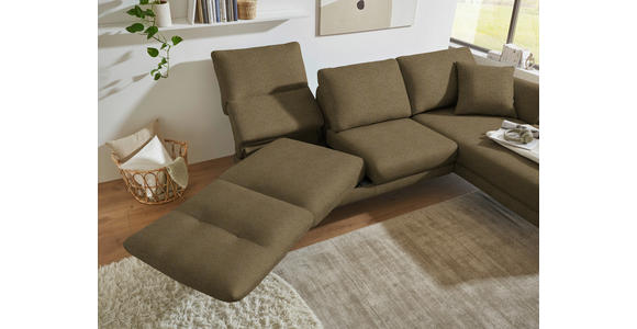 ECKSOFA  in Flachgewebe Khaki  255-365/175-224 cm  - Khaki/Schwarz, Design, Textil/Metall (255-365/175-224cm) - Dieter Knoll
