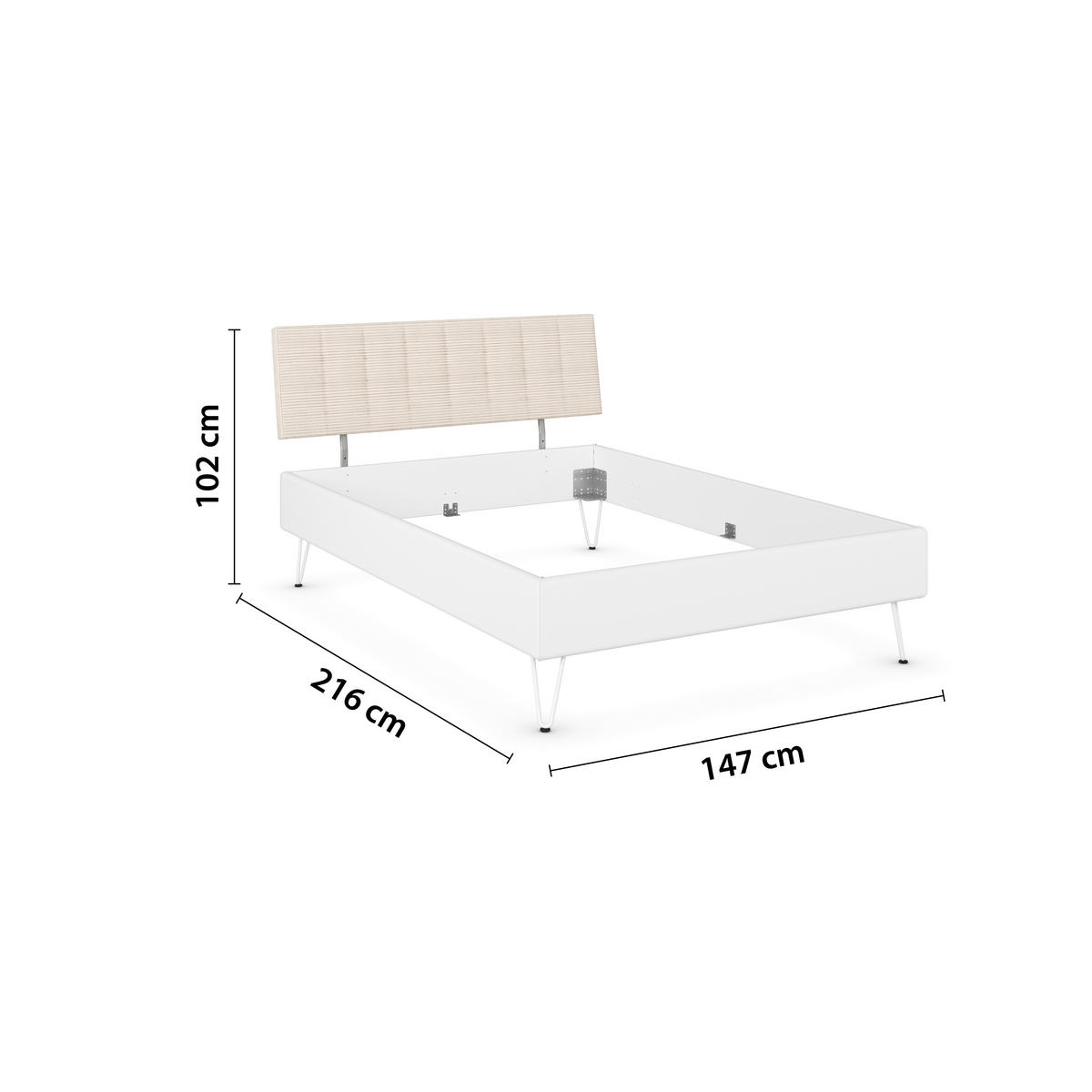 BETT 140/200 cm  in Weiß  - Weiß, Design, Holzwerkstoff/Textil (140/200cm) - Carryhome