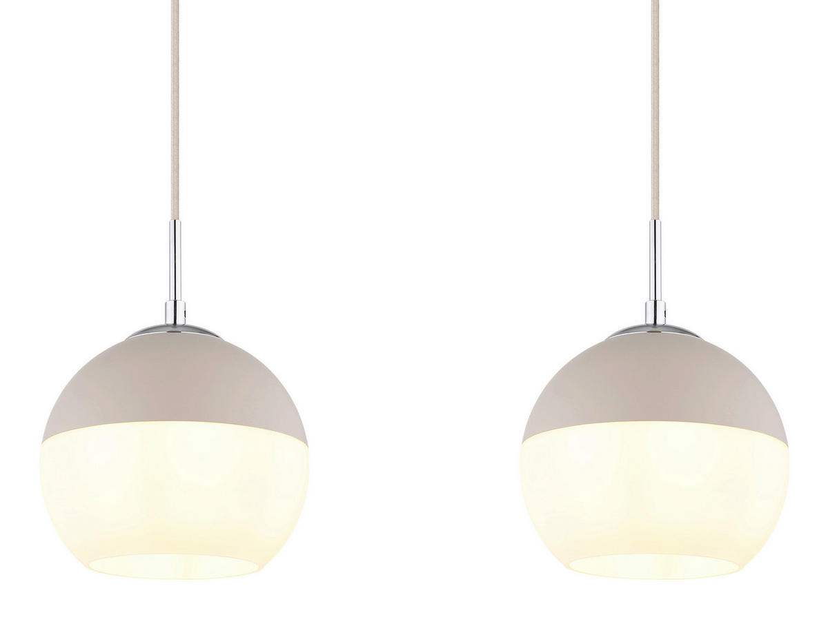 HÄNGELEUCHTE 90/20/120 cm  - Sandfarben/Beige, Design, Glas/Textil (90/20/120cm) - Globo