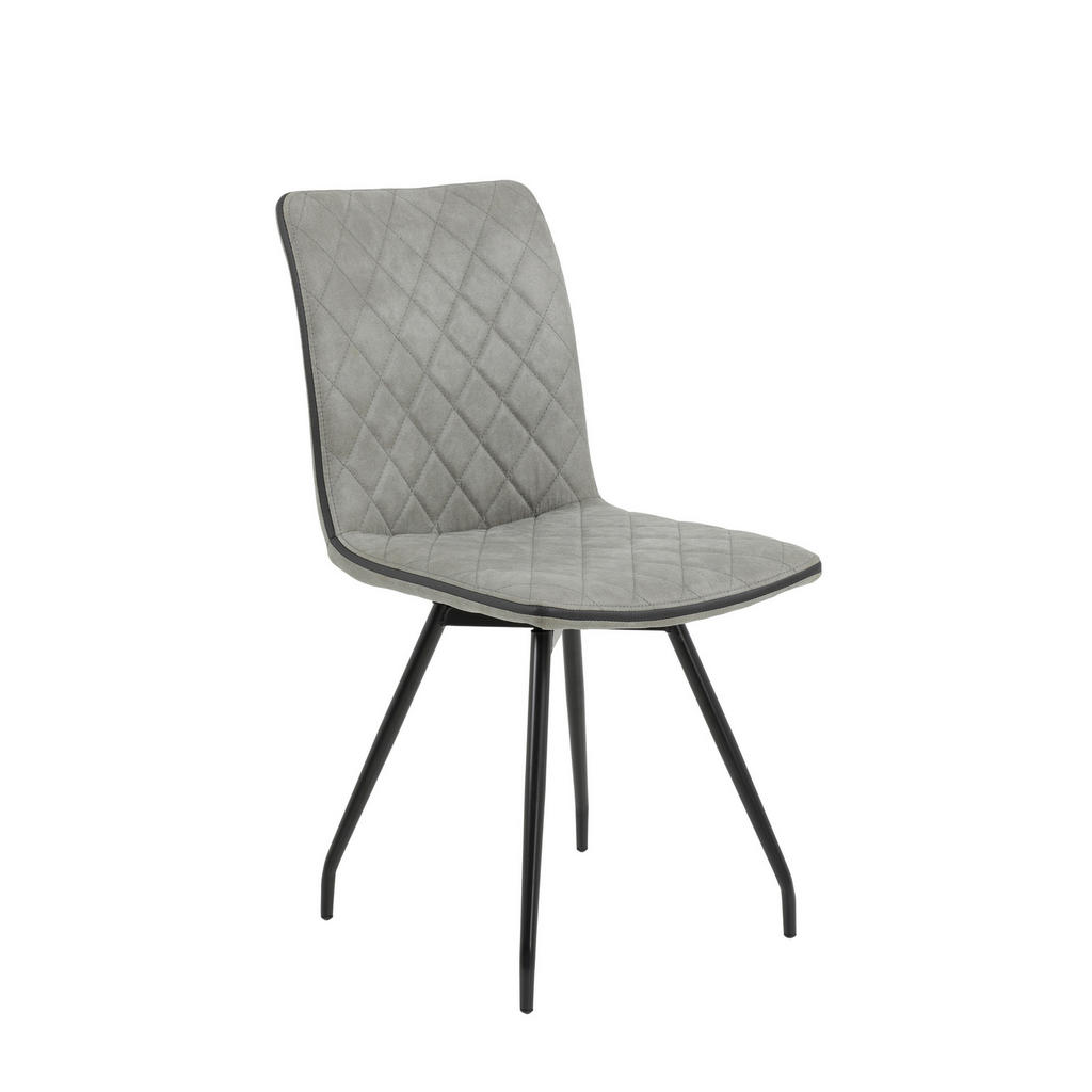 Esszimmerstuhl Sabine Grau Gepolstert/ Beine Schwarz