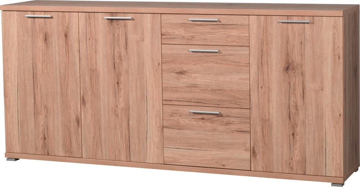 KOMMODE 192/88/40 cm  in Eichefarben  - Eichefarben/Alufarben, Design, Holzwerkstoff/Kunststoff (192/88/40cm) - Carryhome
