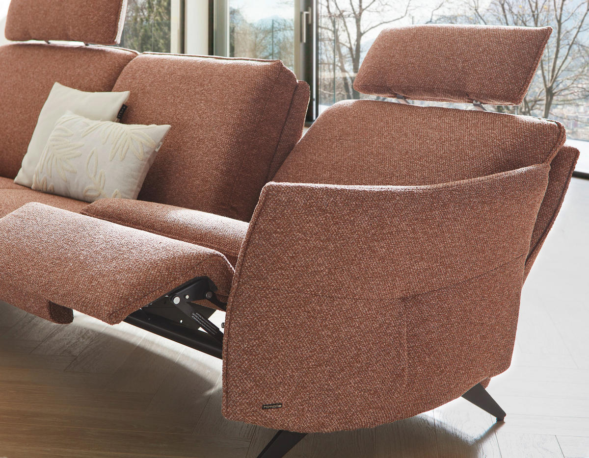 ECKSOFA in Flachgewebe Altrosa  - Anthrazit/Altrosa, Design, Textil/Metall (171/281cm) - Himolla