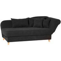 RÉCAMIERE in Velours Schwarz  - Buchefarben/Schwarz, Design, Holz/Textil (190/88/82cm) - Max Winzer