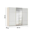 SCHWEBETÜRENSCHRANK 301/223/68 cm 3-türig Weiß, Champagner  - Champagner/Weiß, KONVENTIONELL, Glas/Holzwerkstoff (301/223/68cm) - Novel