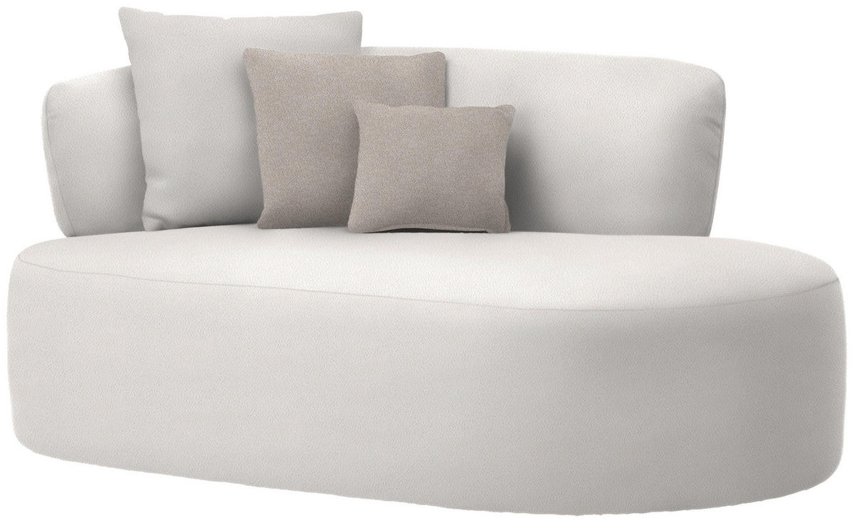RÉCAMIERE in Plüsch Creme, Greige  - Greige/Creme, MODERN, Kunststoff/Textil (166/86/105cm) - Hom`in
