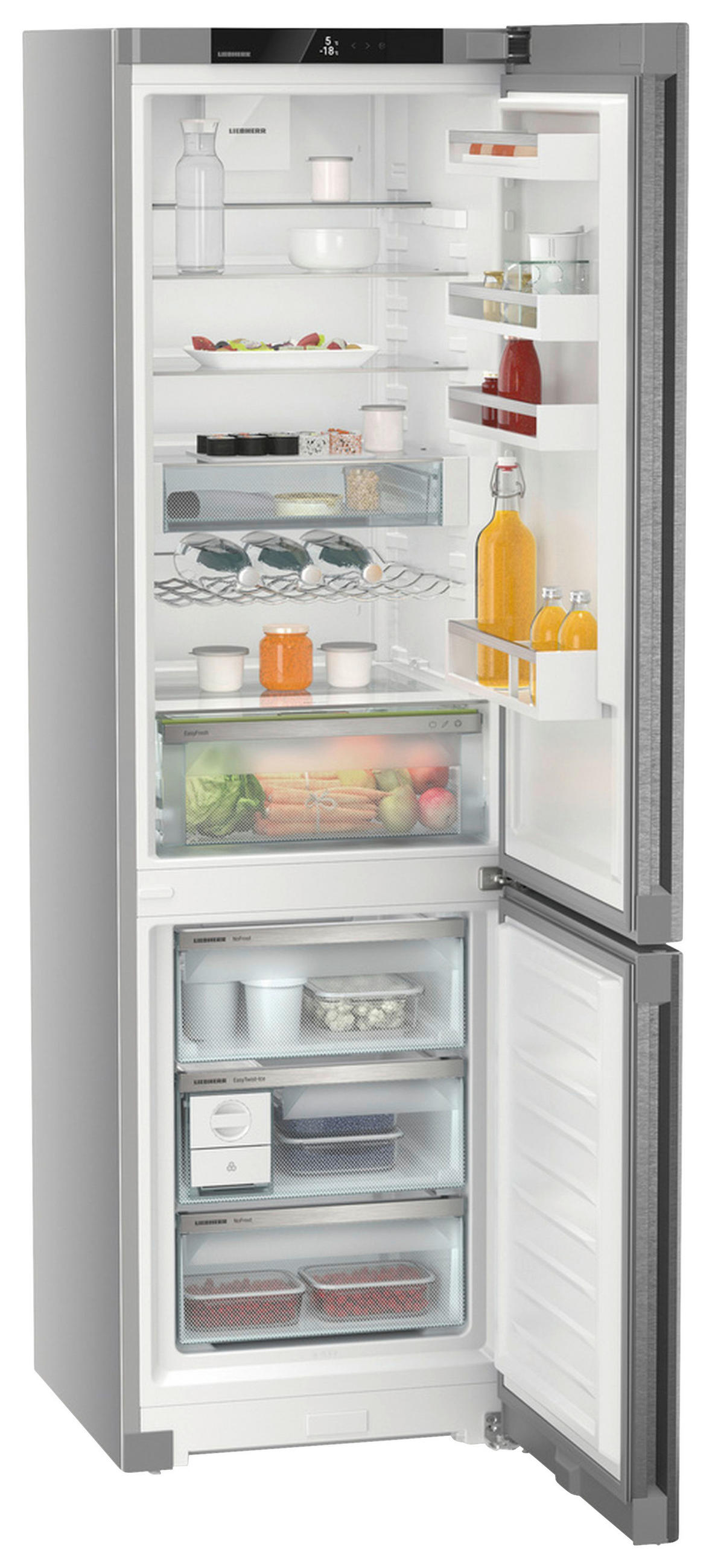 KÜHL-GEFRIER-KOMBINATION 59,7/201,5/67,5 cm CNsda 5723  - Edelstahlfarben, Basics, Kunststoff/Metall (59,7/201,5/67,5cm) - Liebherr