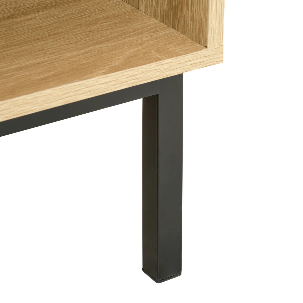 COUCHTISCH in Metall, Holzwerkstoff  - Schwarz/Naturfarben, Natur, Holzwerkstoff/Metall (110/40/50cm) - MID.YOU
