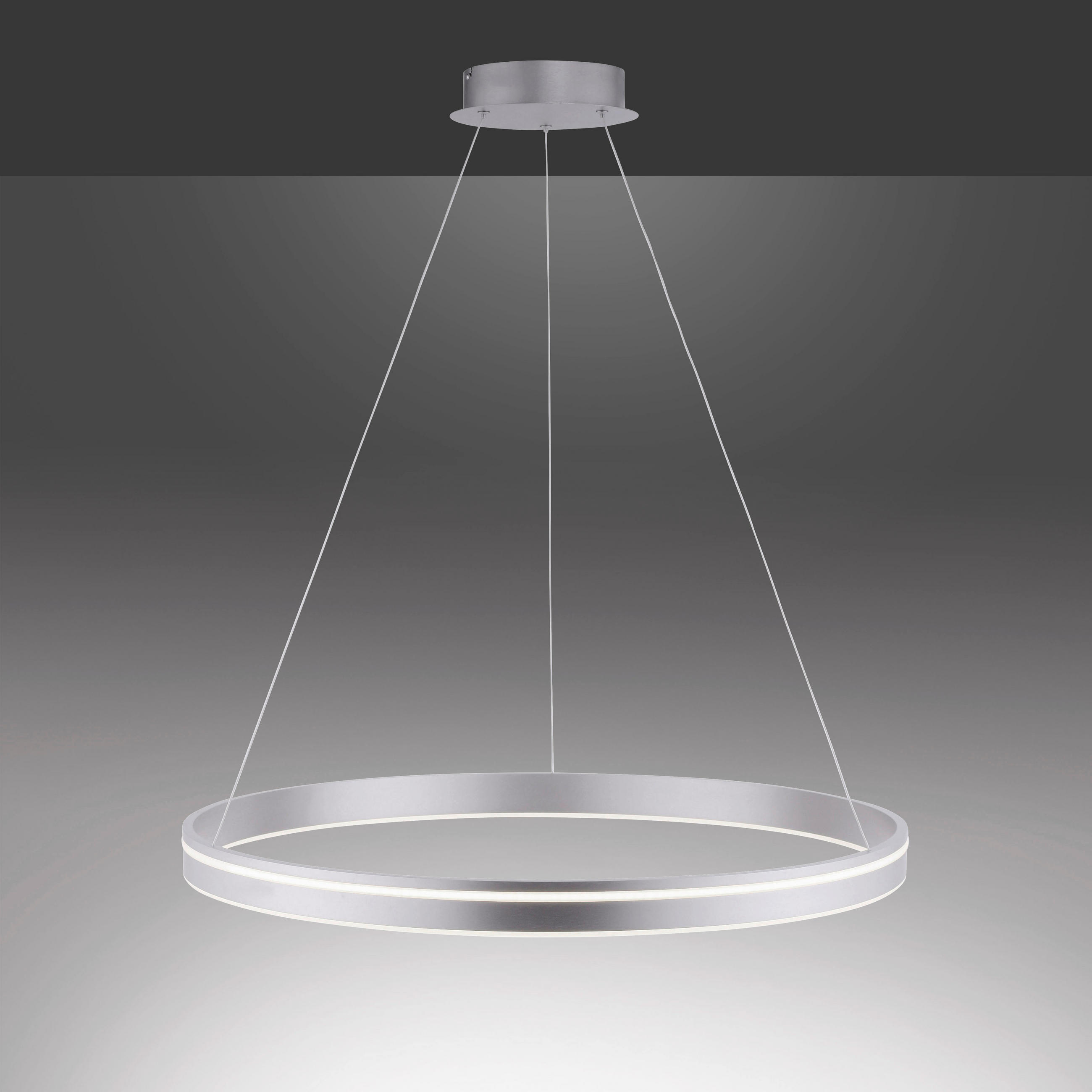 LED-HÄNGELEUCHTE 79,4/79,4/120 cm    - Silberfarben, Design, Kunststoff/Metall (79,4/79,4/120cm) - Paul Neuhaus
