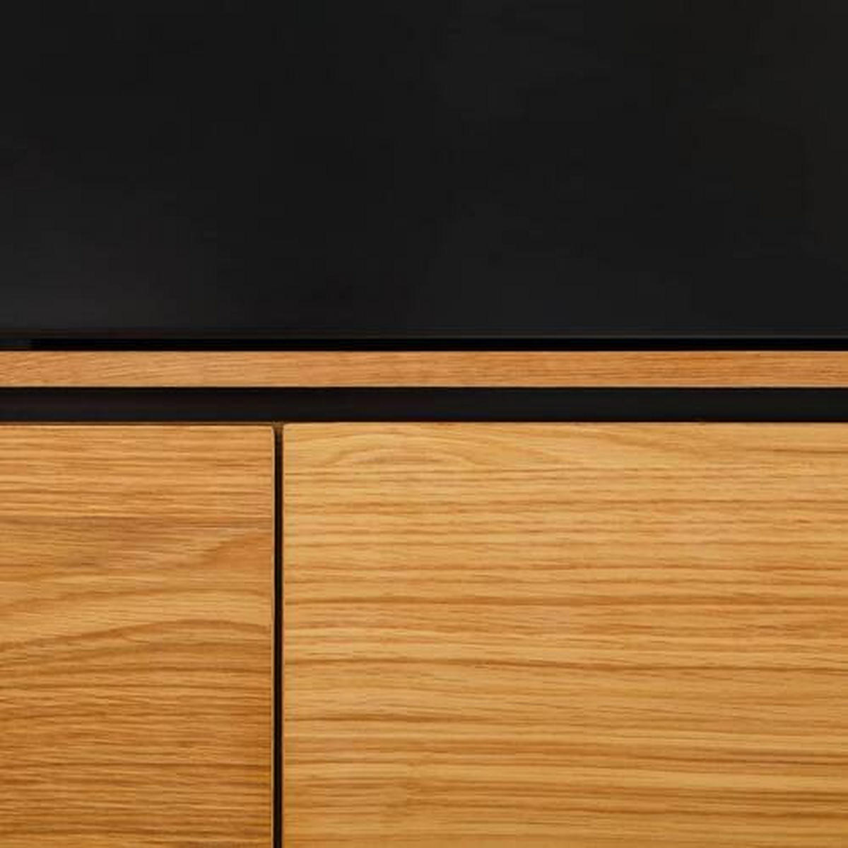 SIDEBOARD 120/86/40 cm  - svart/ekfärgad, Design, metall/trämaterial (120/86/40cm) - MID.YOU