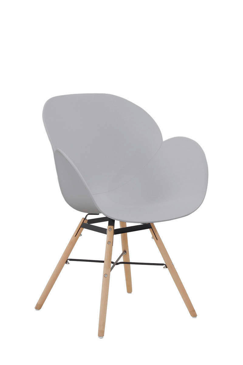 STUHL-SET 2 Stück  in Eisen  - Grau, Design, Holz/Kunststoff (59/83,5/57,5cm) - Kayoom