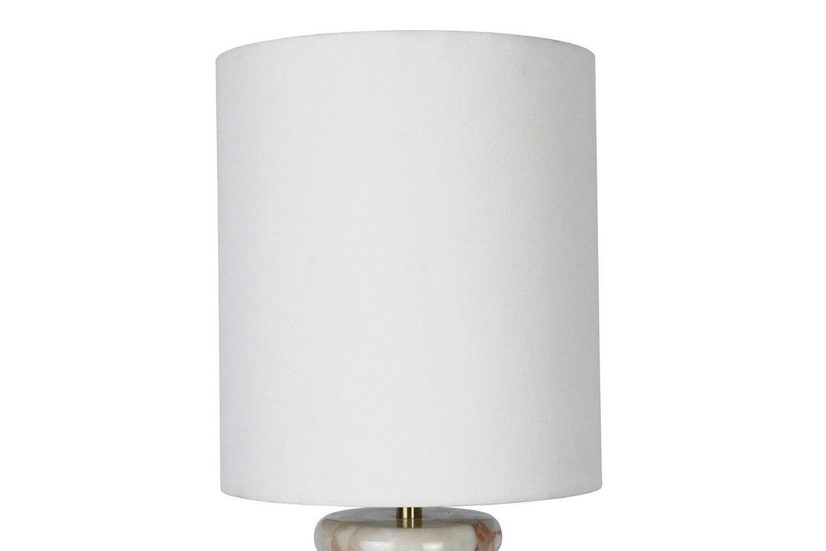 TISCHLEUCHTE 14/65/14 cm   - Beige, Design, Textil/Stein (14/65/14cm) - P & B