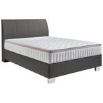BOXSPRINGBETT 140/200 cm  in Anthrazit  - Chromfarben/Anthrazit, KONVENTIONELL, Kunststoff/Textil (140/200cm) - Hom`in