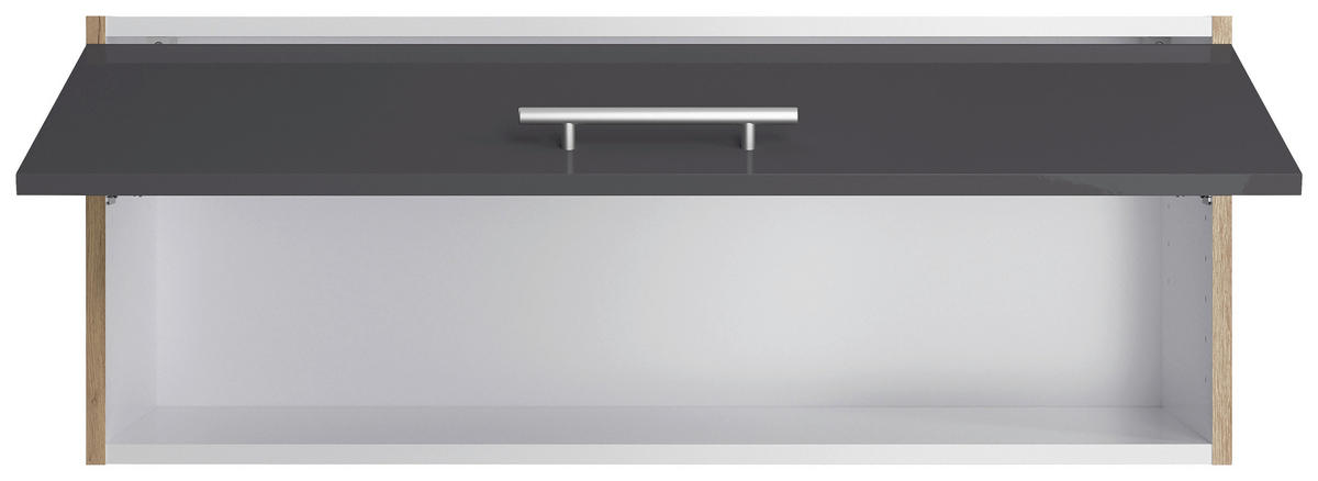 ECKKÜCHE 200/270 cm  in Anthrazit, Eichefarben  - Edelstahlfarben/Eichefarben, Basics, Holzwerkstoff/Metall (200/270cm) - Optifit