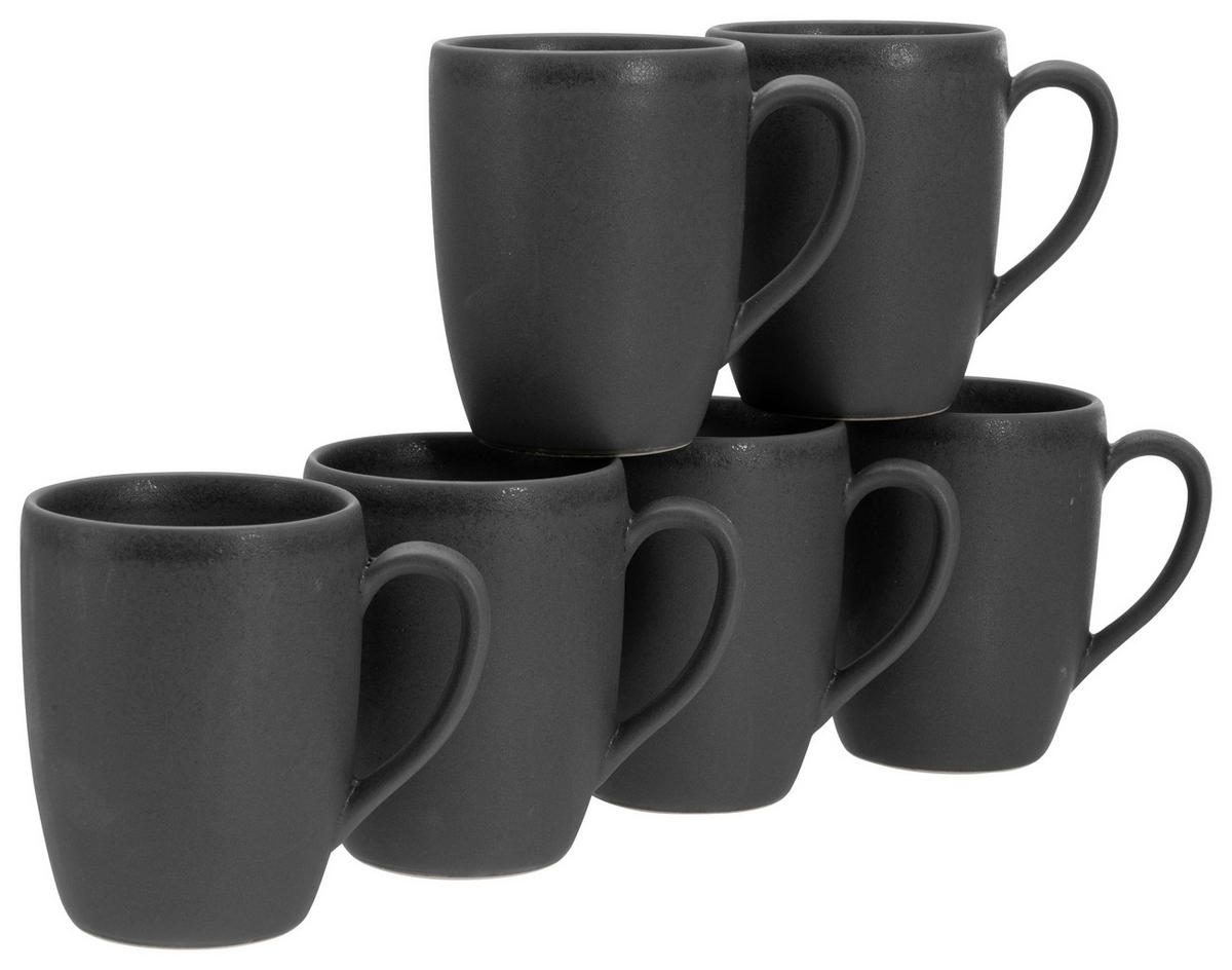 KAFFEEBECHERSET Soft Touch Black 6-teilig  - Schwarz, Basics, Keramik (0,3l) - Creatable
