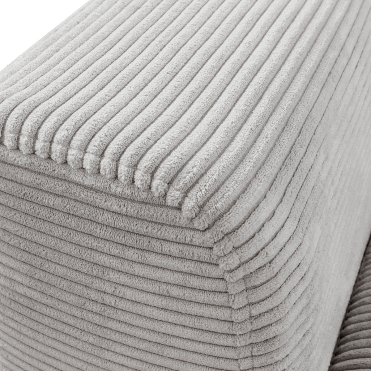 ECKSOFA in Cord Hellgrau  - Hellgrau/Schwarz, Design, Textil/Metall (313/172cm) - Livetastic