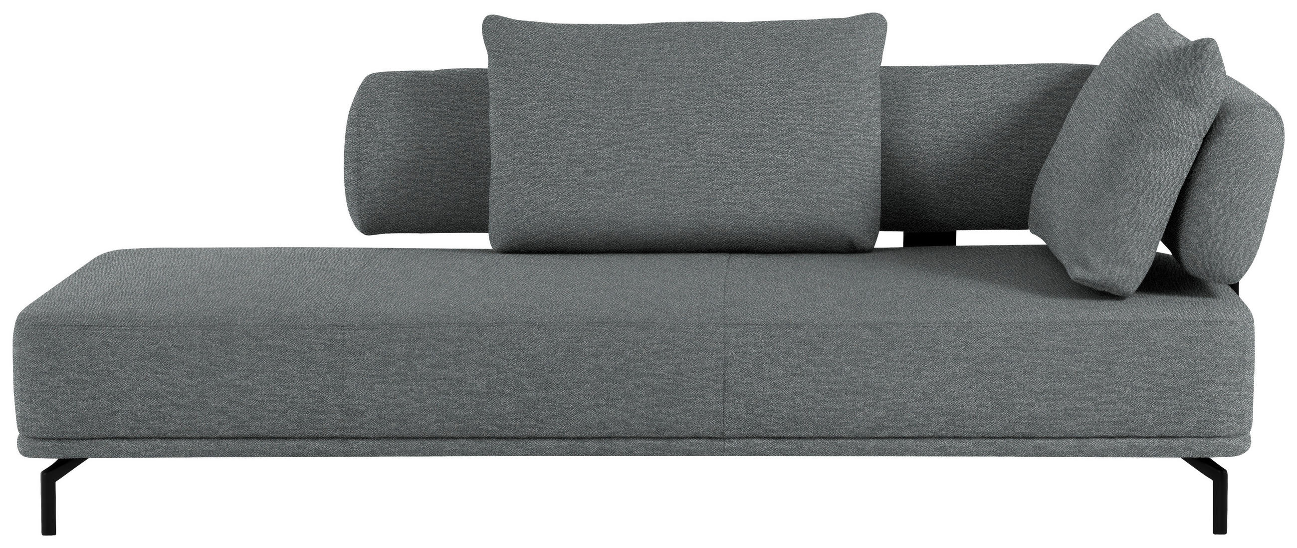 RÉCAMIERE Grau Flachgewebe  - Schwarz/Grau, Design, Textil/Metall (227/89/101cm) - Dieter Knoll