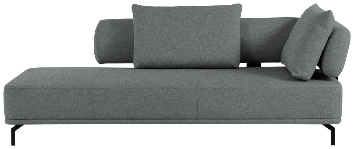 RÉCAMIERE in Flachgewebe Grau  - Schwarz/Grau, Design, Textil/Metall (227/89/101cm) - Dieter Knoll