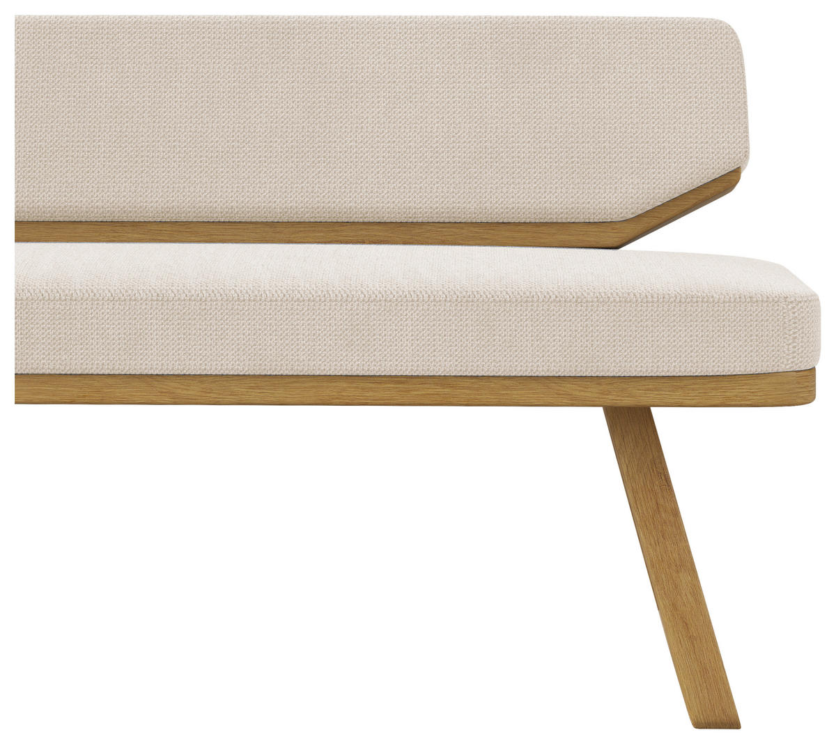 SITZBANK 190/80/52 cm Flachgewebe Eichefarben, Weiß Eiche massiv  - Eichefarben/Weiß, Basics, Holz/Textil (190/80/52cm) - Carryhome