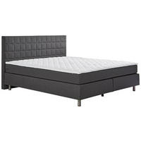 BOXSPRINGBETT 140/200 cm  in Anthrazit  - Anthrazit/Alufarben, Konventionell, Textil/Metall (140/200cm) - Carryhome