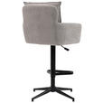 BARHOCKER Cord Taupe Eisen Sitzfläche 360° drehbar, Stoffauswahl, inklusive Armlehnen  - Taupe/Schwarz, Design, Textil/Metall (54/98-120/58cm) - Novel