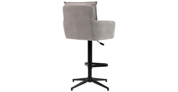 BARHOCKER Cord Taupe Eisen Sitzfläche 360° drehbar, Stoffauswahl, inklusive Armlehnen  - Taupe/Schwarz, Design, Textil/Metall (54/98-120/58cm) - Novel