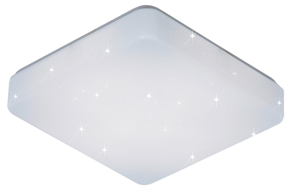 KÚPEĽŇOVÉ STROP. LED SVIETIDL, 27/27/8 cm - biela, Basics, plast (27/27/8cm) - Celina