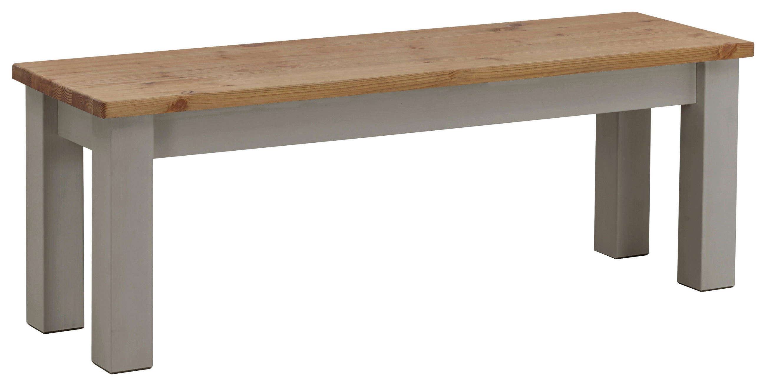 SITZBANK 130/46/40 cm Grau, Laugenfarbig Kiefer massiv  - Laugenfarbig/Grau, ROMANTIK / LANDHAUS, Holz (130/46/40cm) - Boxxx