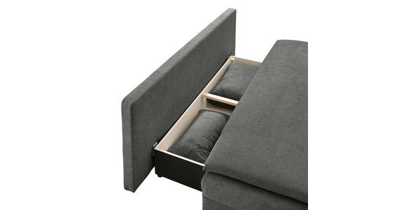 SCHLAFSOFA in Webstoff Grau  - Schwarz/Grau, KONVENTIONELL, Kunststoff/Textil (207/94cm) - Venda