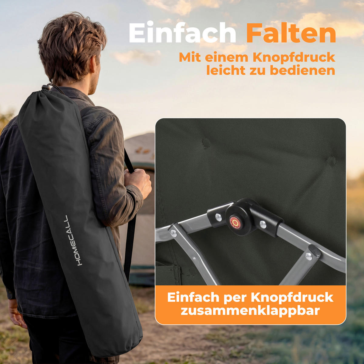 CAMPING-KLAPPSTUHL - Dunkelgrün/Silberfarben, Basics, Textil/Metall (56/109/71cm) - Modante