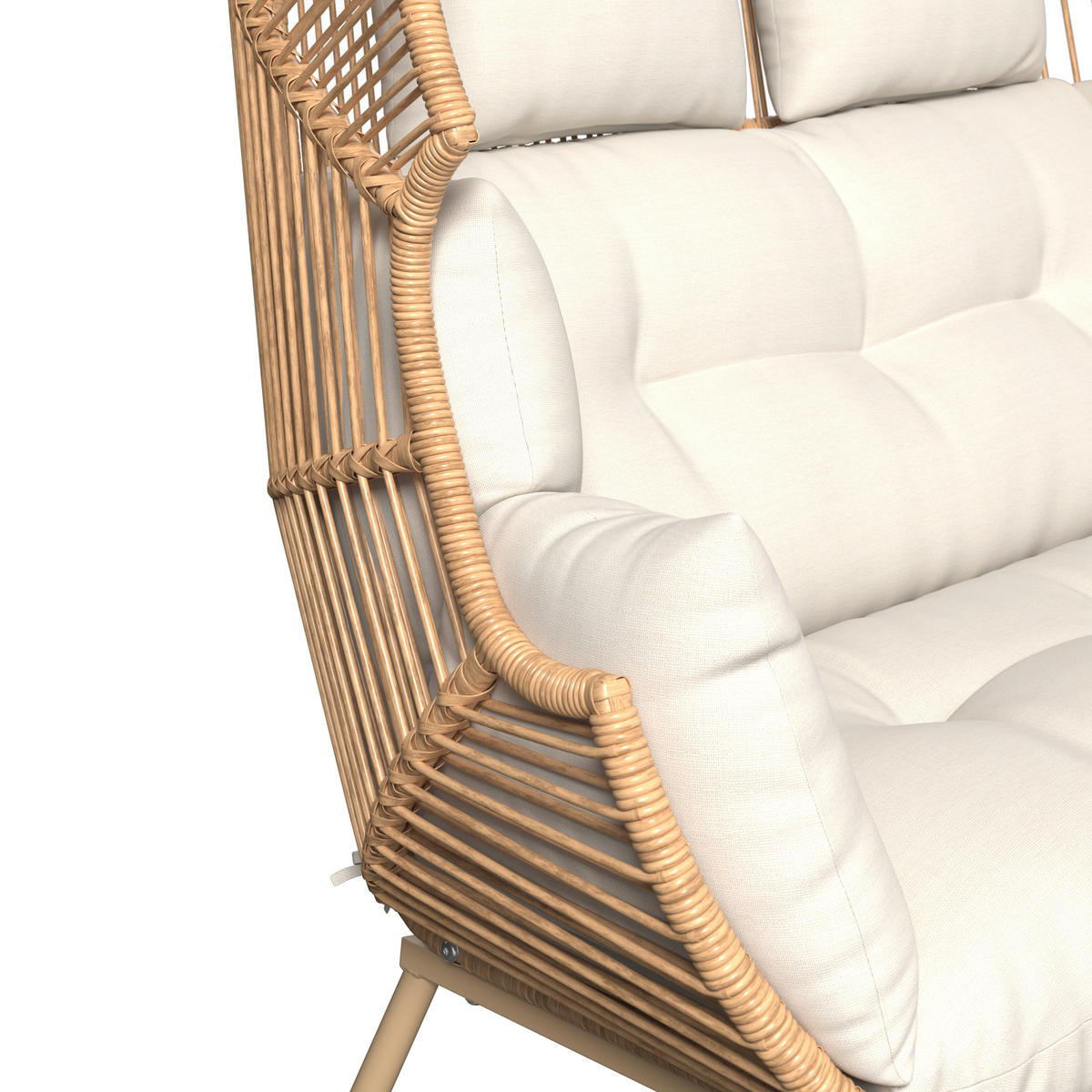 GARTENMUSCHEL 146/136/83 cm  - Beige/Naturfarben, Modern, Kunststoff/Textil (146/136/83cm) - Ambia Garden