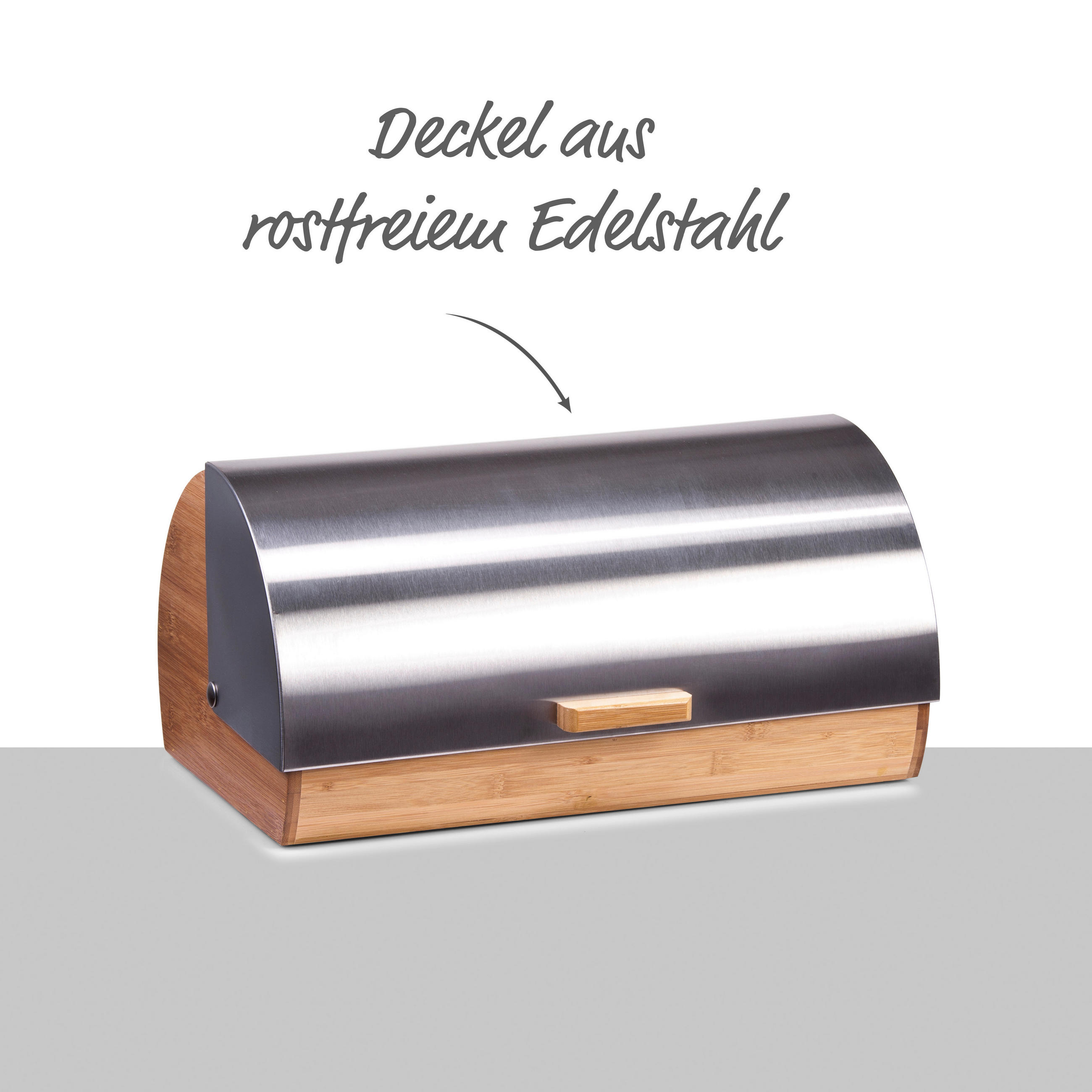 BROTKASTEN - Edelstahlfarben/Silberfarben, Basics, Holz/Metall (39/25/19cm) - Zeller Present