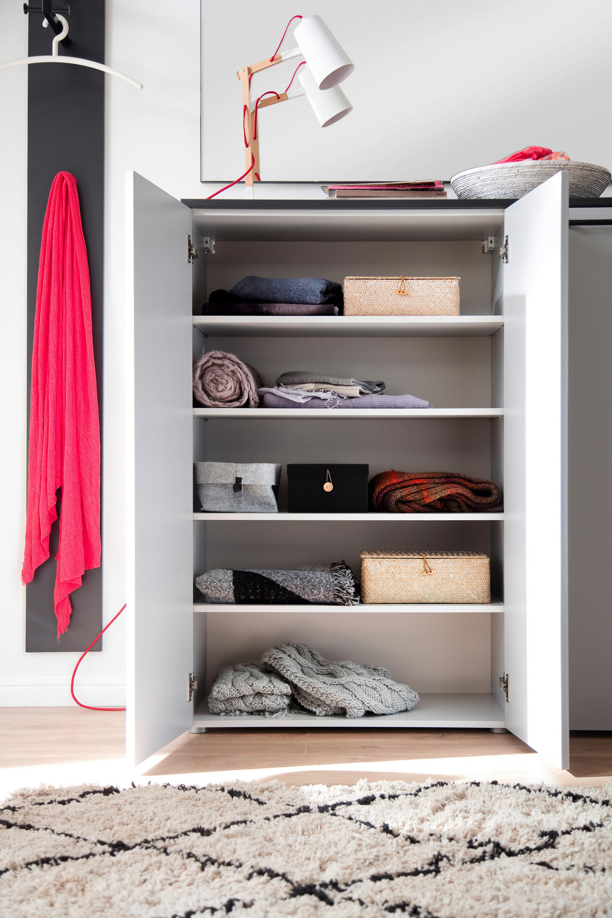GARDEROBE 4-teilig  in 220/200/38 cm  - Anthrazit/Grau, KONVENTIONELL, Holzwerkstoff (220/200/38cm) - Moderano
