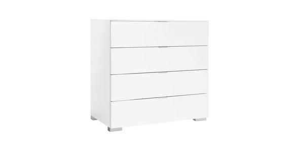 KOMMODE 80/77/40 cm in Weiß - Alufarben/Weiß, Basics, Holzwerkstoff/Kunststoff (80/77/40cm) - Moderano