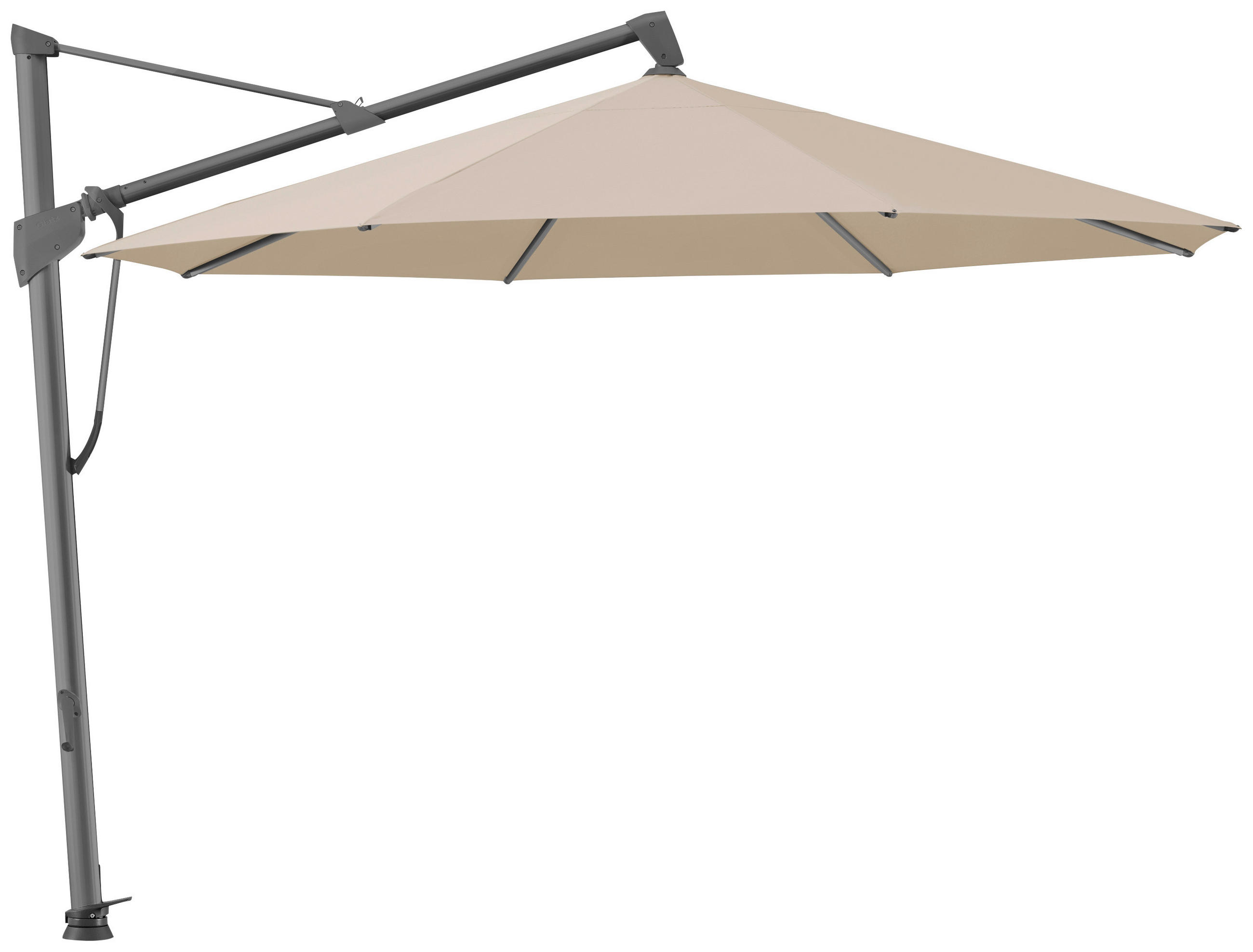 AMPELSCHIRM 350x350 cm Hellgrau  - Anthrazit/Hellgrau, KONVENTIONELL, Textil/Metall (350/350cm) - Glatz