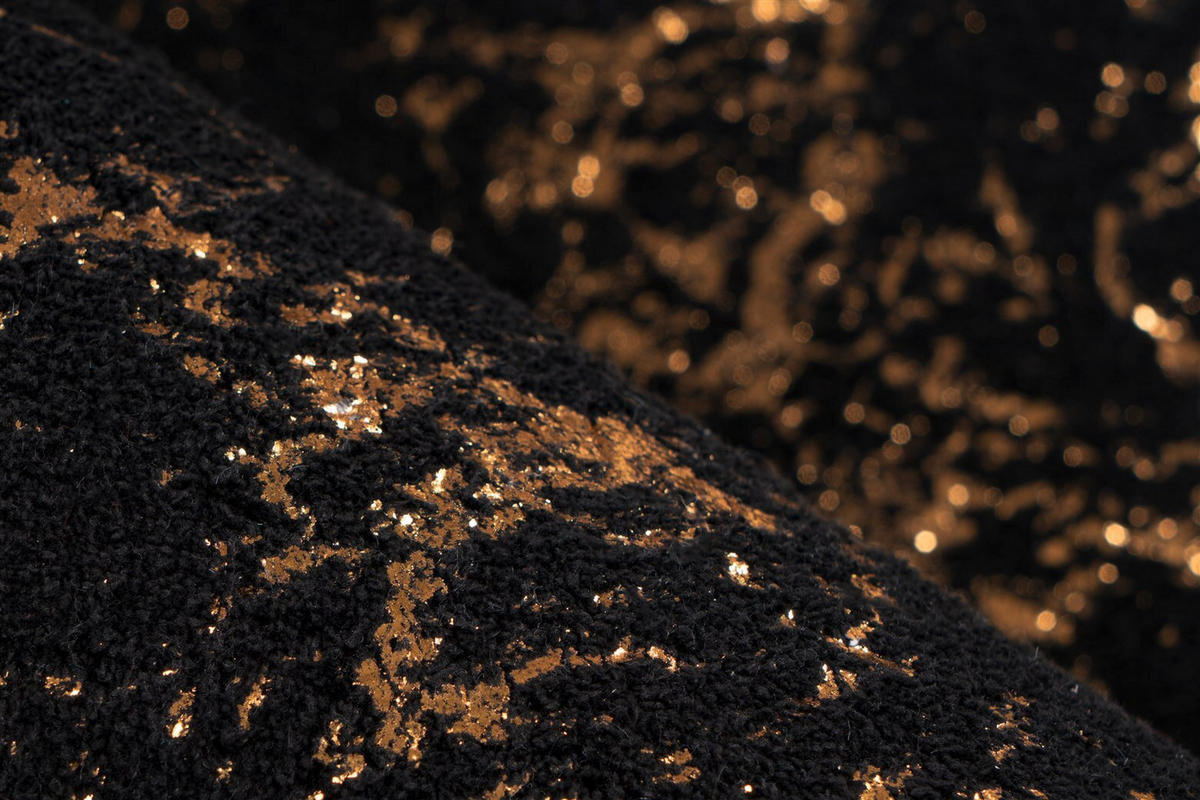 LÄUFER 80/150 cm Bijou 225 Schwarz / Gold Schwarz, Goldfarben  - Goldfarben/Schwarz, KONVENTIONELL, Textil (80/150cm)