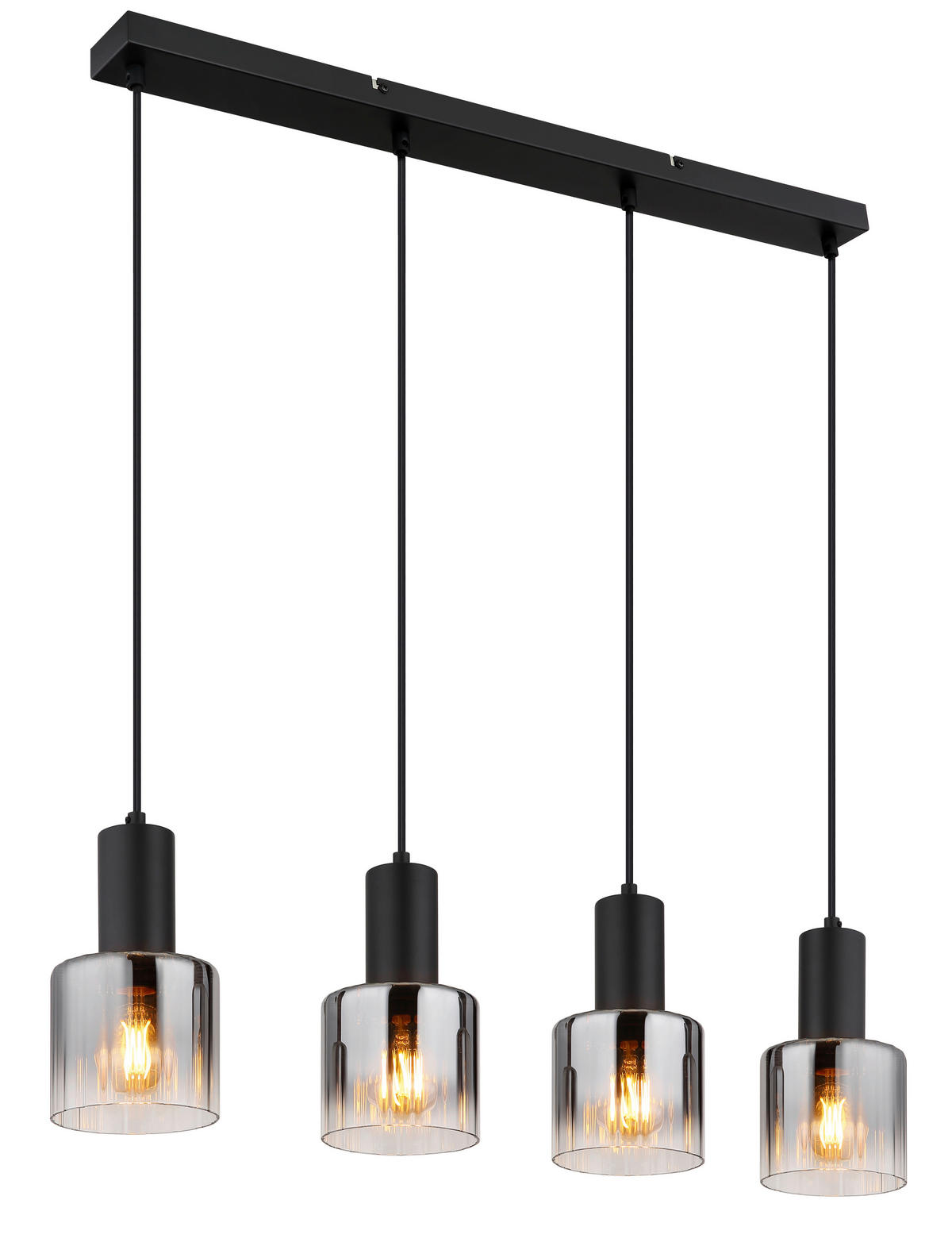 HÄNGELEUCHTE JACK  74 cm  - Schwarz/Grau, Trend, Glas/Kunststoff (74cm)