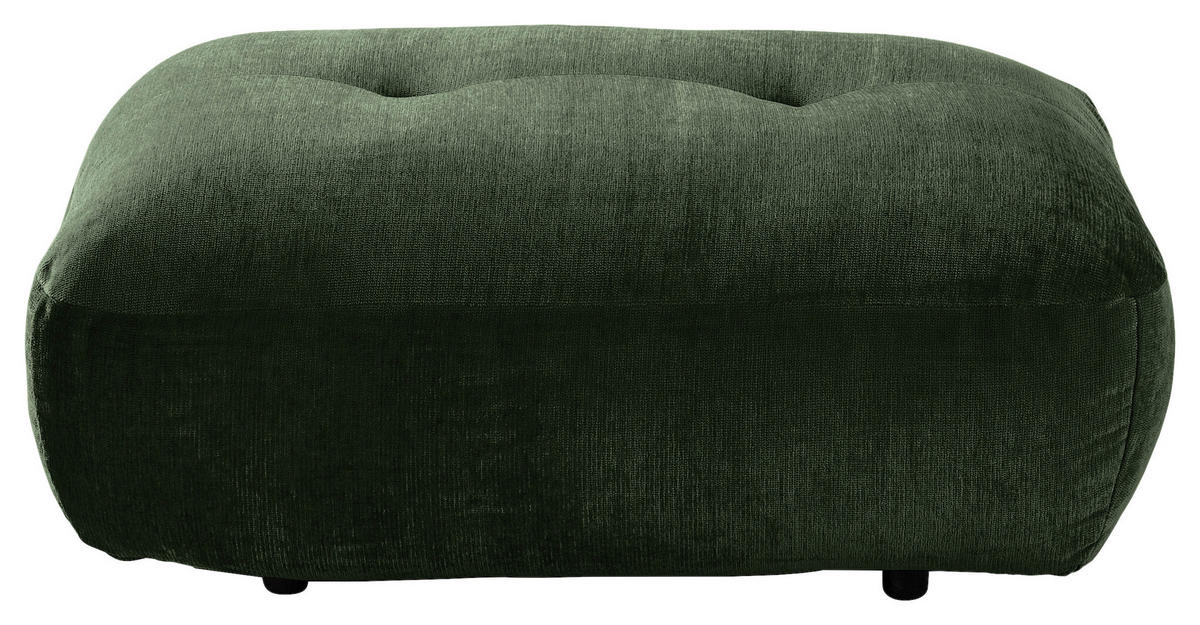 HOCKER in Textil Dunkelgrün  - Dunkelgrün/Schwarz, Modern, Kunststoff/Textil (102/46/65cm) - Trendmanufaktur