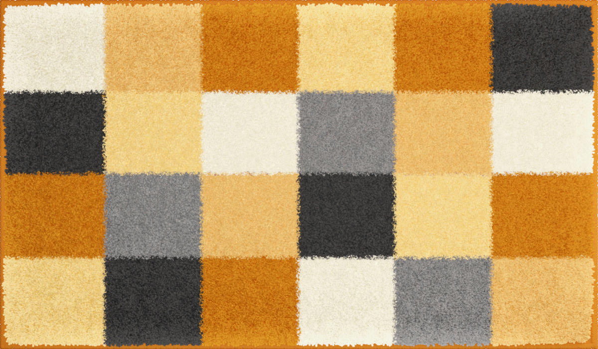 BADTEPPICH Bona Weiß, Gelb, Schwarz 80/140 cm  - Gelb/Schwarz, Basics, Kunststoff/Textil (80/140cm)