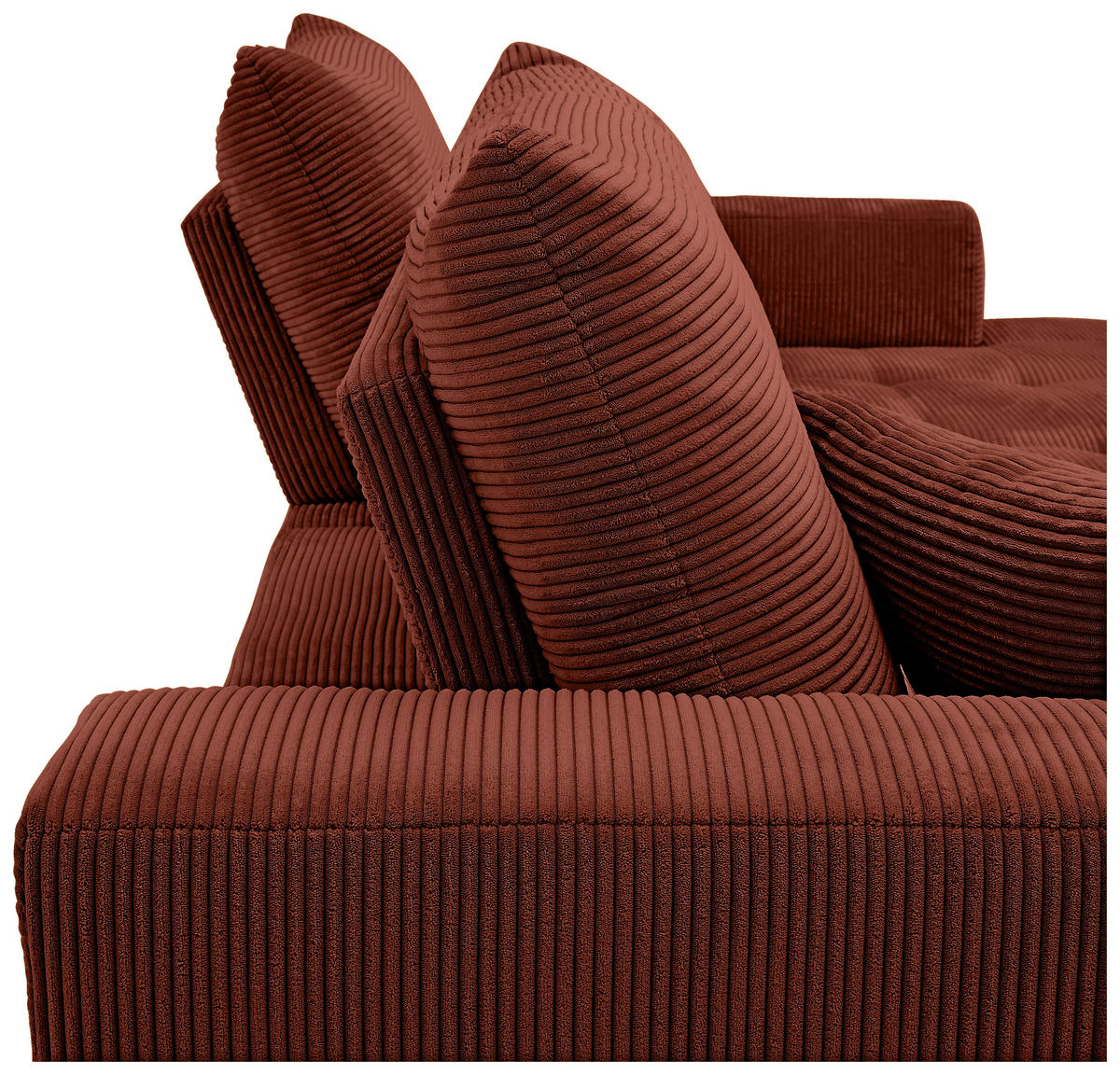 ECKSOFA in Cord Kupferfarben  250/175 cm  - Schwarz/Kupferfarben, KONVENTIONELL, Textil/Metall (250/175cm) - Carryhome