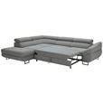 ECKSOFA in Webstoff Grau  - Schwarz/Grau, Design, Textil/Metall (235/280cm) - Hom`in